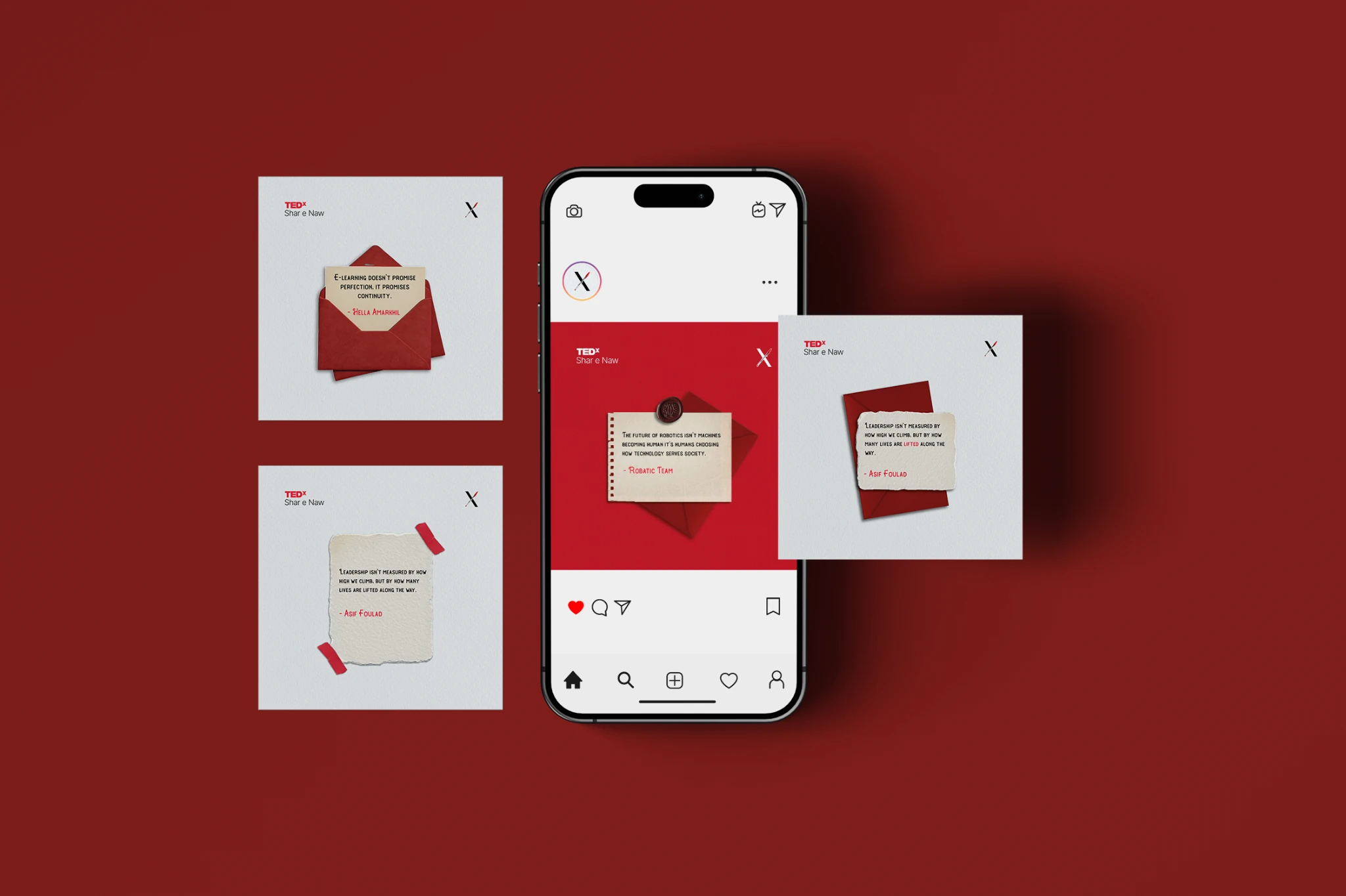 TEDx social media campaign mockups