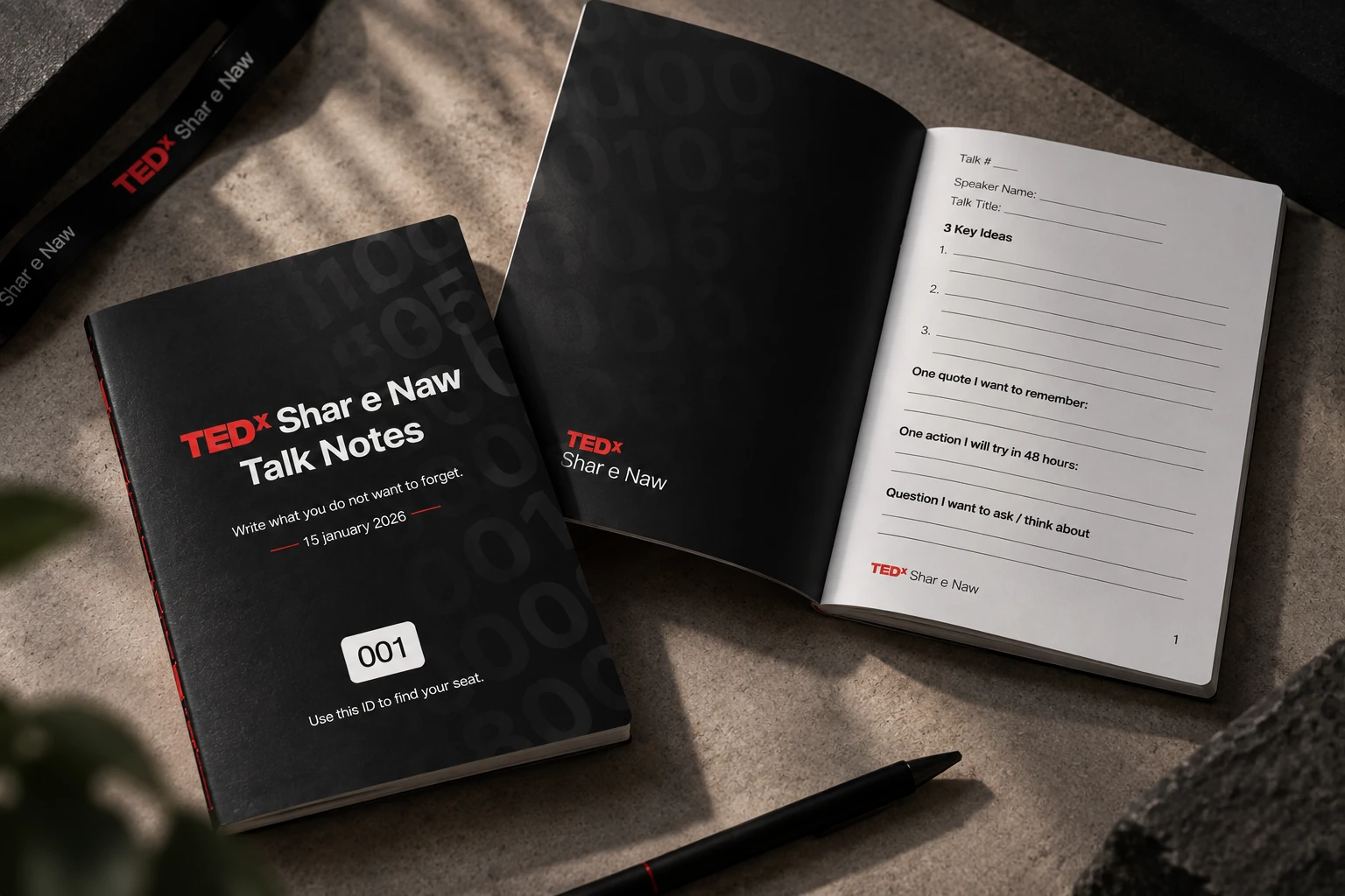 TEDx talk-notes booklet and interior